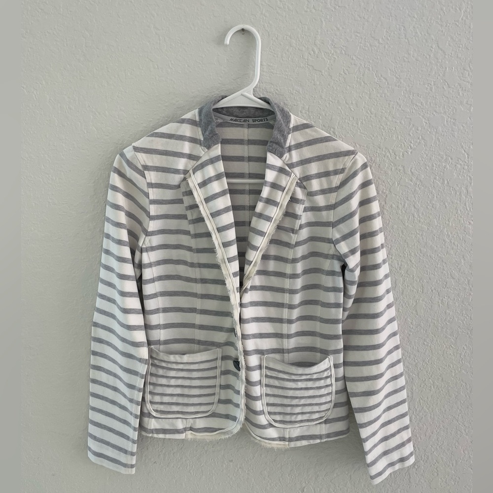 MARC CAIN Gray Striped Women's blazer like new size 2
